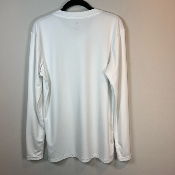 Adidas Womens Primegreen V-Neck Shirt White Base Layer Long Sleeve Stretch Large - Picture 5 of 11